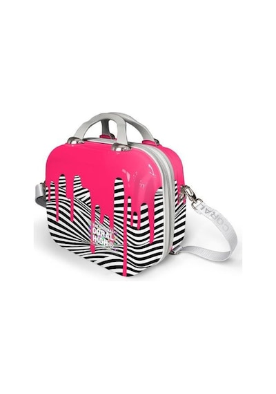 Coral High Pembe Siyah Beyaz Desenli Omuz Askılı Pc Makyaj Çantası 16902