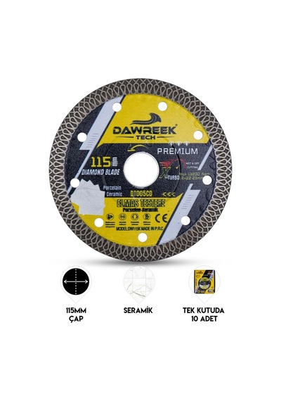 Dawreek Dt005cd 115mm Premium Sürekli Çember Pro Elmas Testere Seramik