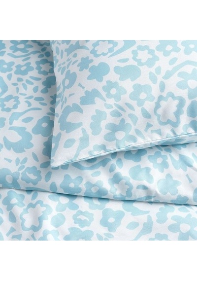Ikea Cymbalblomma Tek Kişilik Nevresim Takımı 150 X 200 Cm Lacivert - Beyaz
