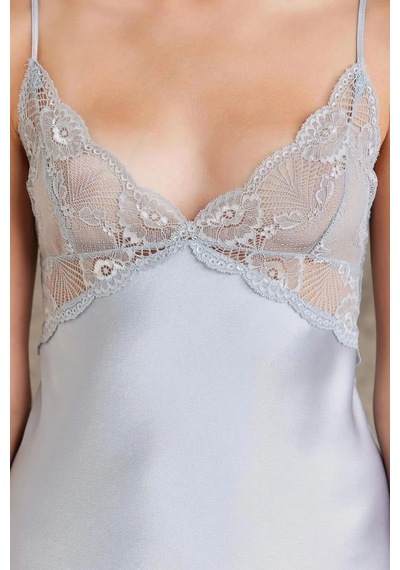 Pierre Cardin 7035 Kadın Dantelli Saten 4'lü Set-mist