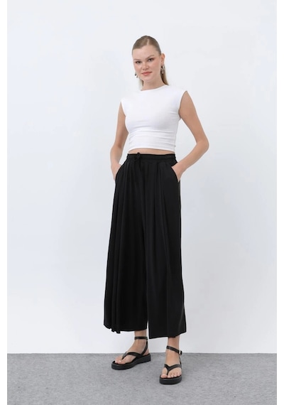 Ollacollection Etek Görünümlü Pantolon Siyah