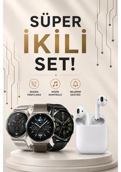 Akıllı Saat Ve Kulaklık Seti Dokunmatik Ekran 5.0 Bluetooth Bağla