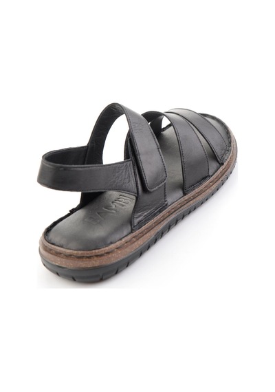 Siyah Hakiki Deri Erkek Sandalet E05804023303