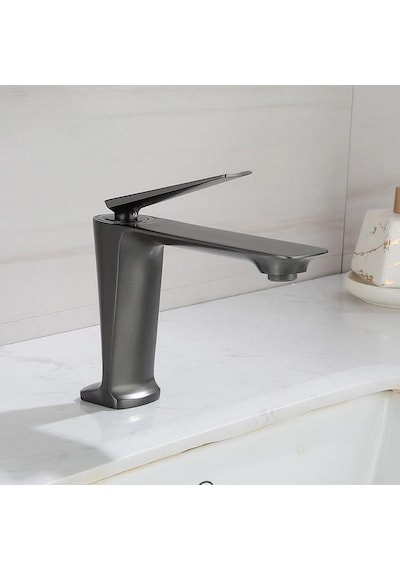 Sensa Kısa Lavabo Bataryası Mat Füme