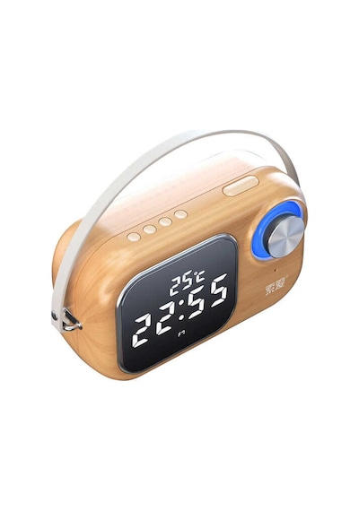Soaiy E16 Taşınabilir Kablosuz Bluetooth Hoparlör - Dijital Saat & FM Radyo & USB & Hafıza Kartı - ZORE-219473