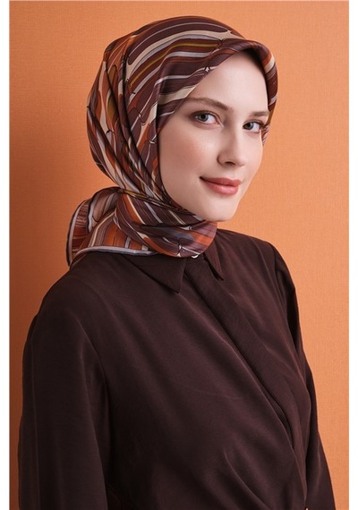 Armine Saf İpek Sura Eşarp 9616d 53 Kırmızı Siyah