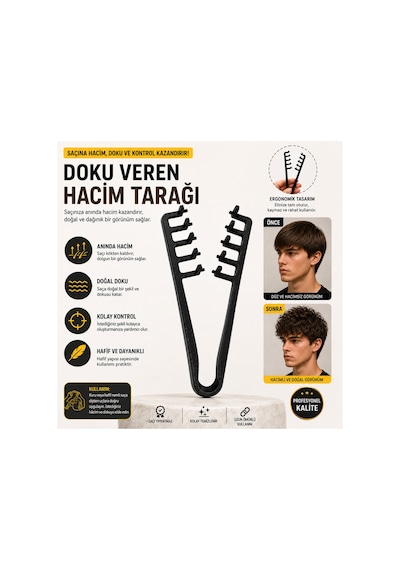 Ognamı3d 3d Baskı Geniş Dişli Saç Şekillendirme Tarağı Ergonomik Tarak
