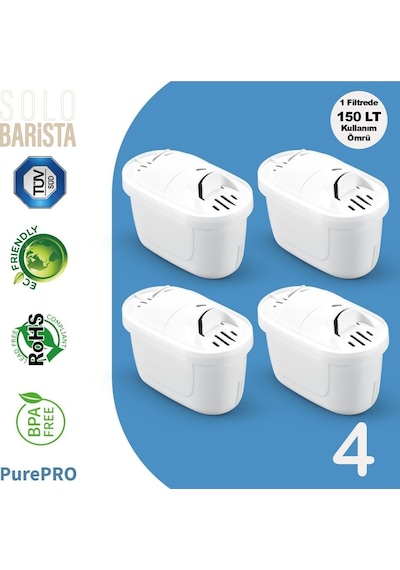 Brita Maxtra+ Pro Uyumlu Purepro Su Arıtma Surahi Filtresi 4 Adet