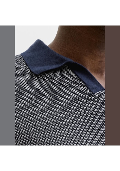 Jack & Jones Erkek Regular Fit Split Yaka Triko Tisört - Heaston - 12294733 Naval Academy