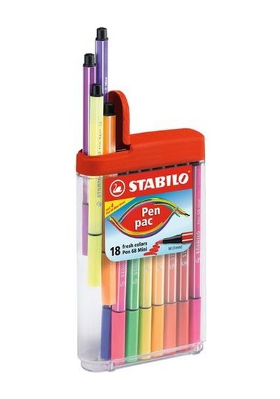 Stabilo Pen 68 Mini Pac Kalın Uçlu Kalem 18'li