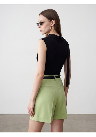 Dilvin 32897 Şal Yaka Degaje Top-siyah