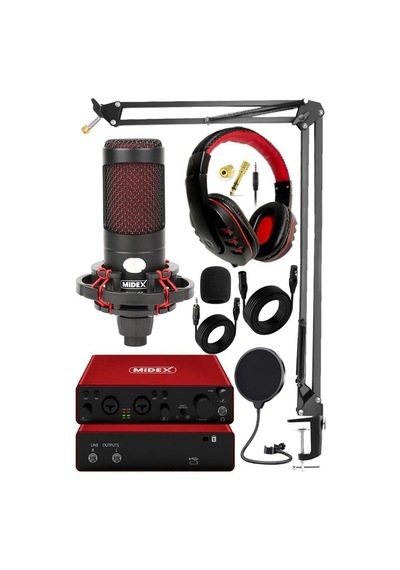 Karın Bölgesix Superior Pack-2 Stüdyo Kayıt Ekipmanları Glx-800 Ses Kartı Cxn-30 Stüdyo Mikrofon