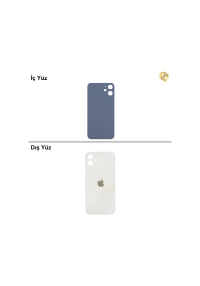 Apple Uyumlu iPhone 12 Beyaz Renk Arka Kapak Arka Cam Batarya Kapağı Lazer Kesim Kapak Pil Kapağı