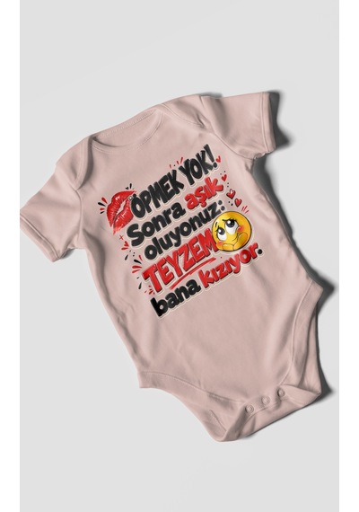 Morivokids Teyzeye Özel Kısa Kollu Bebek Body %100 Pamuk Zbn156-kk Pastel Pembe