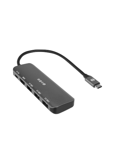 S-link Sw-u518 Gri Metal Usb 3.. To 3-usb3.0, 1-typec Pd 1-4k Hdmı Adaptör