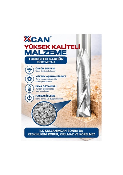 Kompresyon Spiral Freze Ucu Ø6 Mm 6 Mm Şaft 22 Mm Kesim