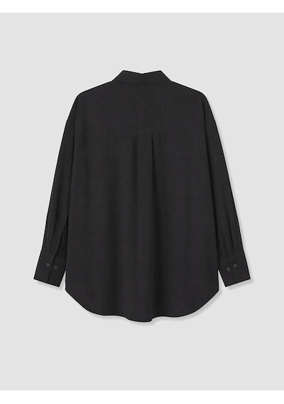Lcw Everyday Siyah Dokulu Oversize Kadın Gömlek