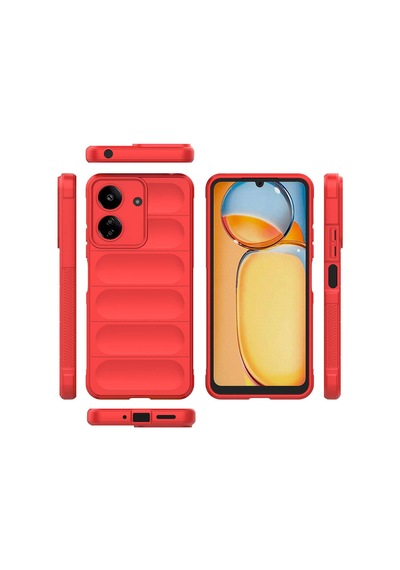 Xiaomi Redmi 13c Kılıf Kamera Korumalı Esnek Silikon Parmak Şeritli Pazarplus Siyah