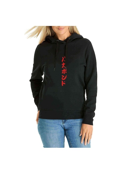 One Punch Man Baskılı Siyah Kadın Kapşonlu Sweatshirt (534810819)