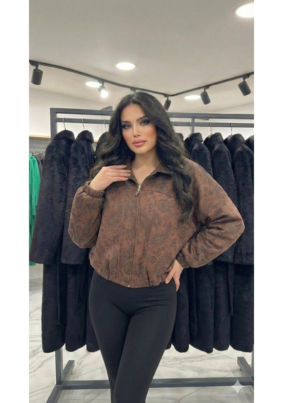 Ribana Classic Kadın Kahverengi Astarlı Gömlek Yaka Etnik Desenli Mevsimlik Bomber Süet Crop Mont D99786 Kahverengi Ribana Classic Kadın Kahverengi Astarlı Gömlek Yaka Etnik Desenli Mevsimlik Bomber Süet Crop Mont D99786 Kahverengi