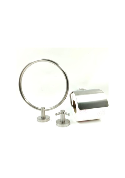 Dekor Banyo 3'lü Set F 500 Set Havluluk Kağıtlık İkili Askı Krom