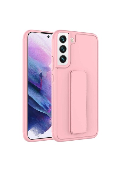 Galaxy S22 Plus Kılıf Zore Qstand Kapak Pembe