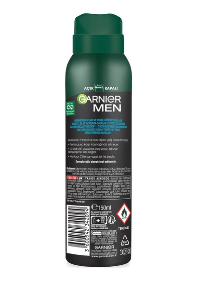 Garnier Men Saf&Temiz Erkek Deodorant 150 ML