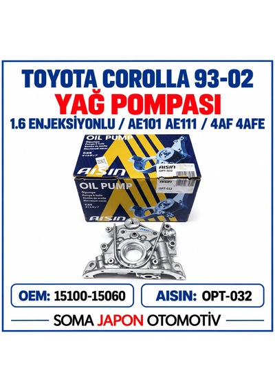 Corolla 93-02 1.6 Enjeksiyonlu Ae101-ae111-4af 4afe Yağ Pompası Aısın Opt-032
