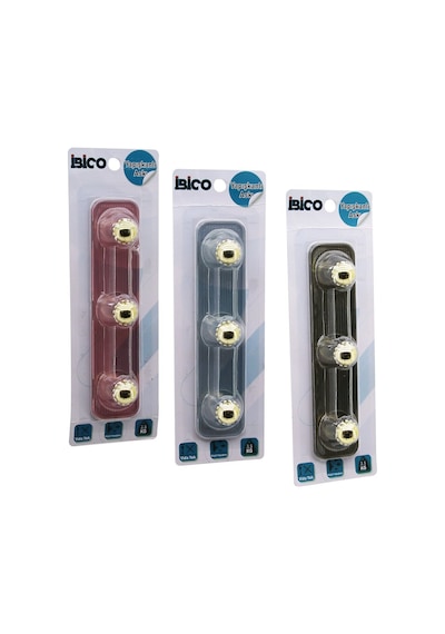 İbico İ17-005 Gold & Noktalı Top 3 Kollu Yapışkanlı Plastik Askı 3.5kg Taşıma Kapasiteli - 12'li Paket