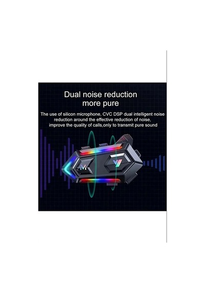 V20 Motor Kurye Kask Kulaklık Rgb Modlu Bluetooth Motosiklet Kulaklık 5.3 Bluetooth Intercom