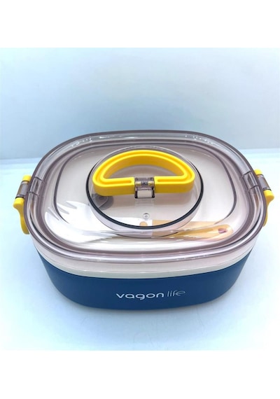 Vagonlife Paslanmaz Çelik Tek Bölmeli Yemek Kabı - Lunch Box Vgn540 Mavi Mavi