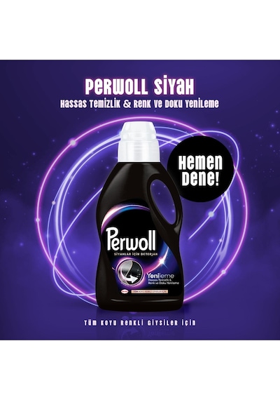 Perwoll Sıvı Deterjan Yenileme Siyah Çamaşır 2.97l Siyahlar İçin 54 Yıkama Gücü 3 L