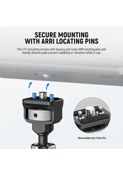 1/4 İnç 1/4 İnç Mafsallı Magic Arm, 360 Küre Başlı Konumlandırma Pimleri, Dslr Aksiyon Kamerası Monitörü Video Işığı İçin, Smallrig Cage Rig St07 İle Uyumlu