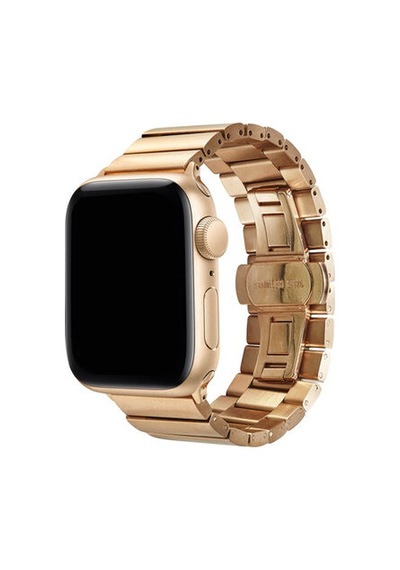 Apple Watch Uyumlu 44mm Krd-41 Metal Kordon - Gold