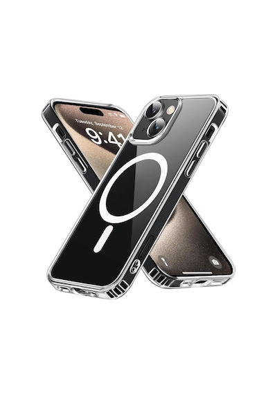 İphone 15 Plus Uyumlu Esnek Plastik Magsafe Wireless Şarj Özellikli Şeffaf Kılıf