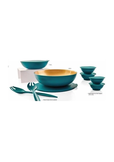 Tupperware Berrak Yeşil-Gold Saklama Kabı 7 Li Set N1140903 Çok Renkli