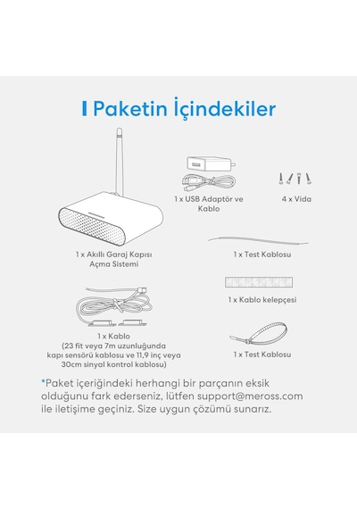 Meross Wi-Fi Uzaktan Kontrollü Akıllı 3 Garaj Kapısı Kontrollü Anahtar