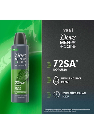 Dove Men +care Advanced Erkek Deodorant 72 Saat Koruma Extra Fresh 150 Ml