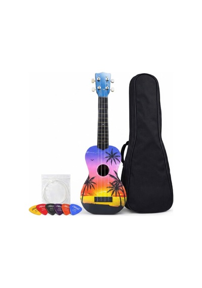 Soprano Ukulele Hawaii Desenli Kapak