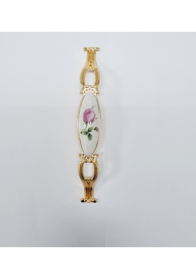 Zümre 96 Mm Metal Gold Kasa Beyaz Gül Desenli / 5 Adet Altın