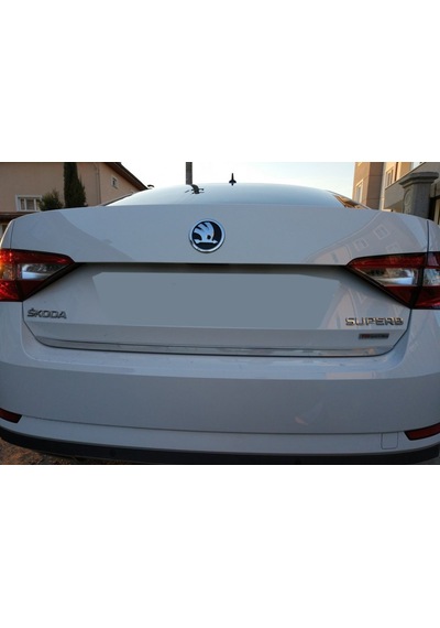 Skoda Superb Krom Bagaj Alt Çıtası 2015 Üzeri Çelik Aslan