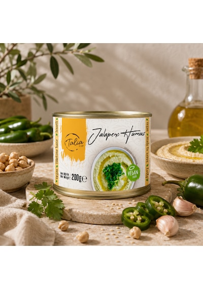 Talia Jalapeno Humus 200g Teneke