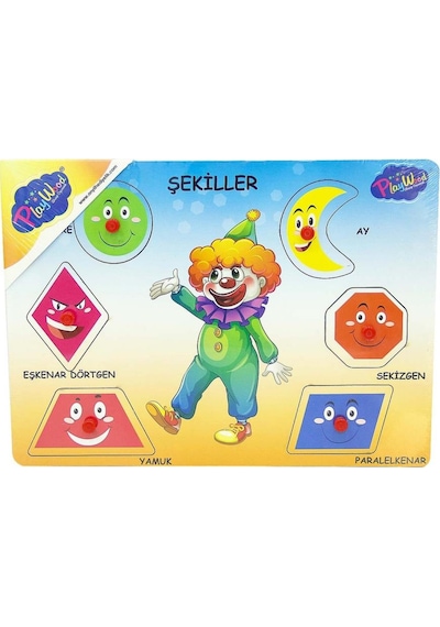 Ahşap Tutmalı Şekiller Yapboz.