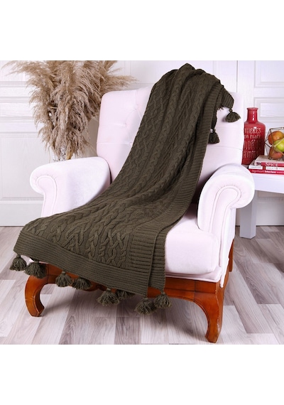 Betires Home Ta13002 Örgü Koltuk Şalı Haki