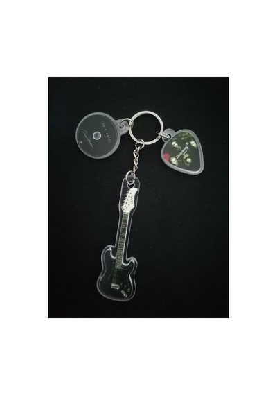Owl Bag Tokio Hotel Gitar Style Desenli Acrylic Anahtarlık Çanta Süsü Mıx