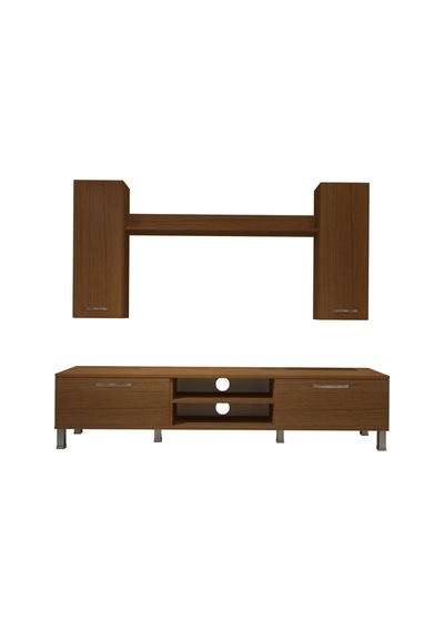 Decoraktiv Eko 7 Mdf Dvd Krom Ayaklı Tv Ünitesi Tv Sehpası Ceviz