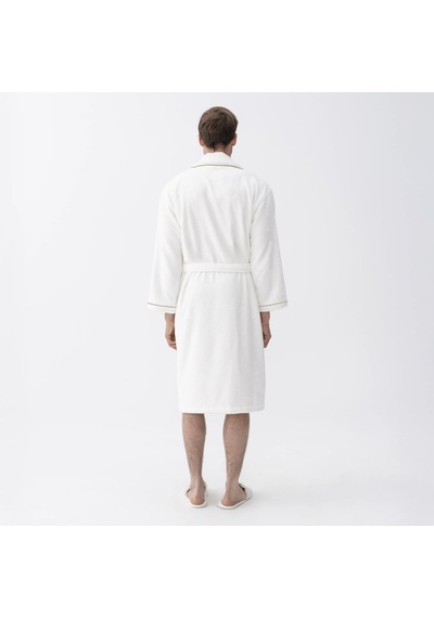 Pansy Pima Pamuk Unisex Bornoz Beyaz Çok Renkli