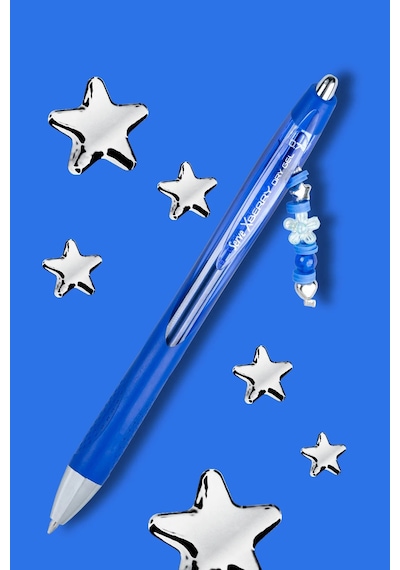 Xberry Jel Kalem Charmlı - 07mm Yuvarlak Uç Mavi