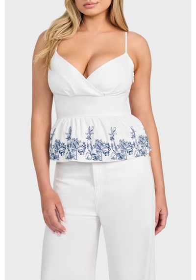 Guess Bayan Top W5gh1a Wh580 G011 Beyaz Beyaz