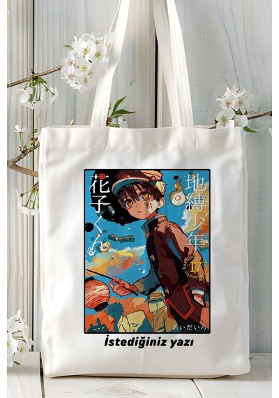 Art Hediye Jibaku Shounen Hanako-kun Baskılı Bez Omuz Çantası Kişiye Özel Model 6 Çok Renkli